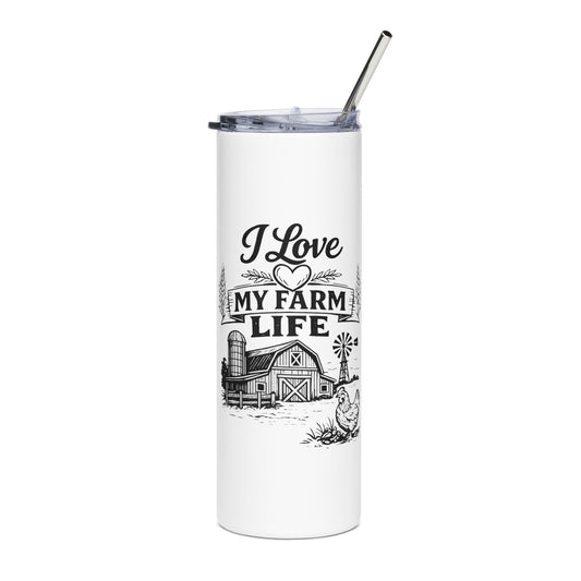 Farm Life Stainless Steel Tumbler – "I Love My Farm Life" 20oz