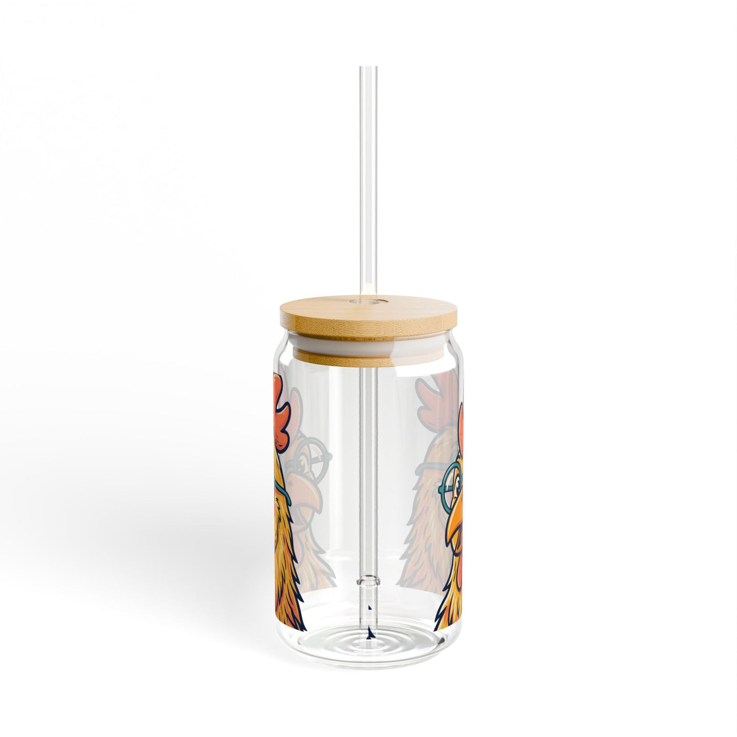 Chicken Glass Sipper Cup — 16oz