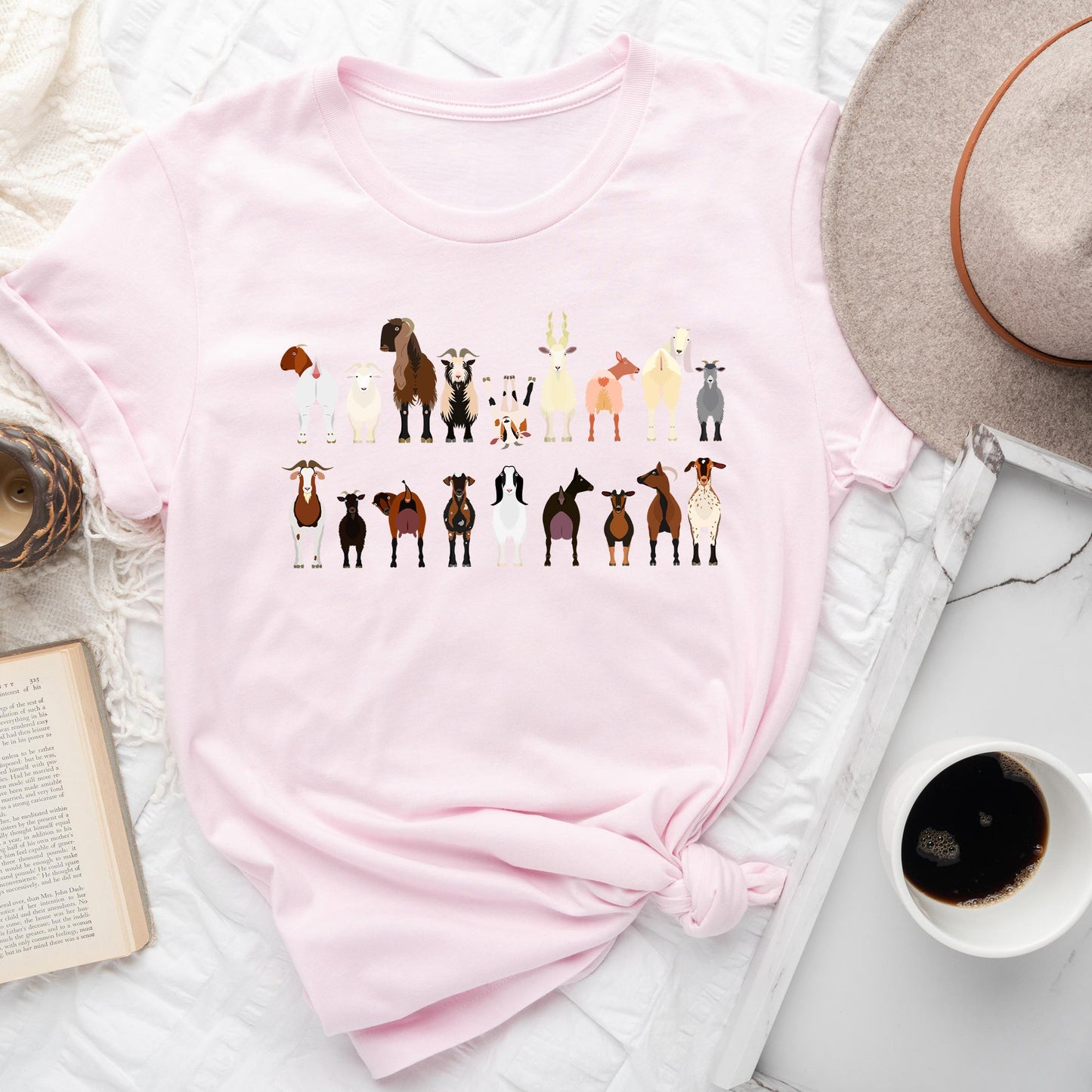 Goat Lovers Super Soft Tees, Farm Animal Shirts, Illustration, Breeds