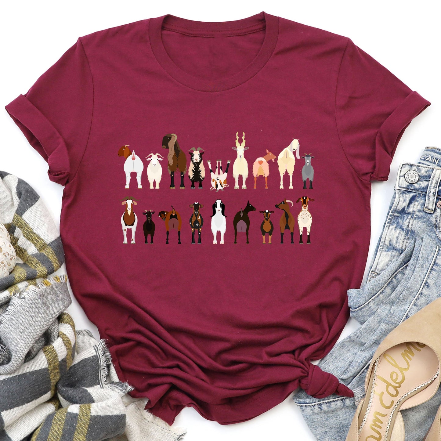 Goat Lovers Super Soft Tees, Farm Animal Shirts, Illustration, Breeds