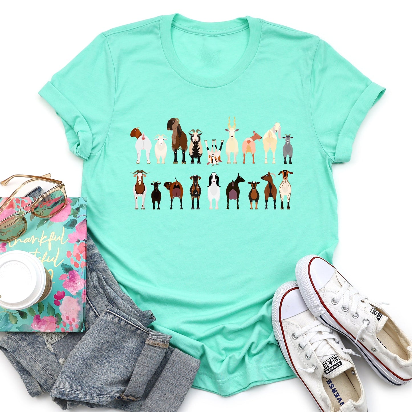 Goat Lovers Super Soft Tees, Farm Animal Shirts, Illustration, Breeds