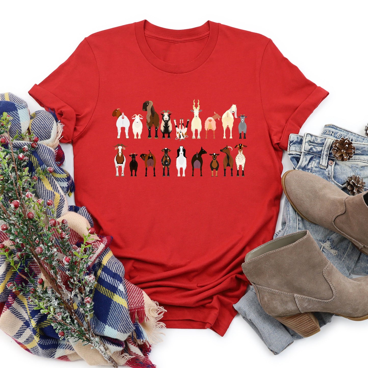Goat Lovers Super Soft Tees, Farm Animal Shirts, Illustration, Breeds