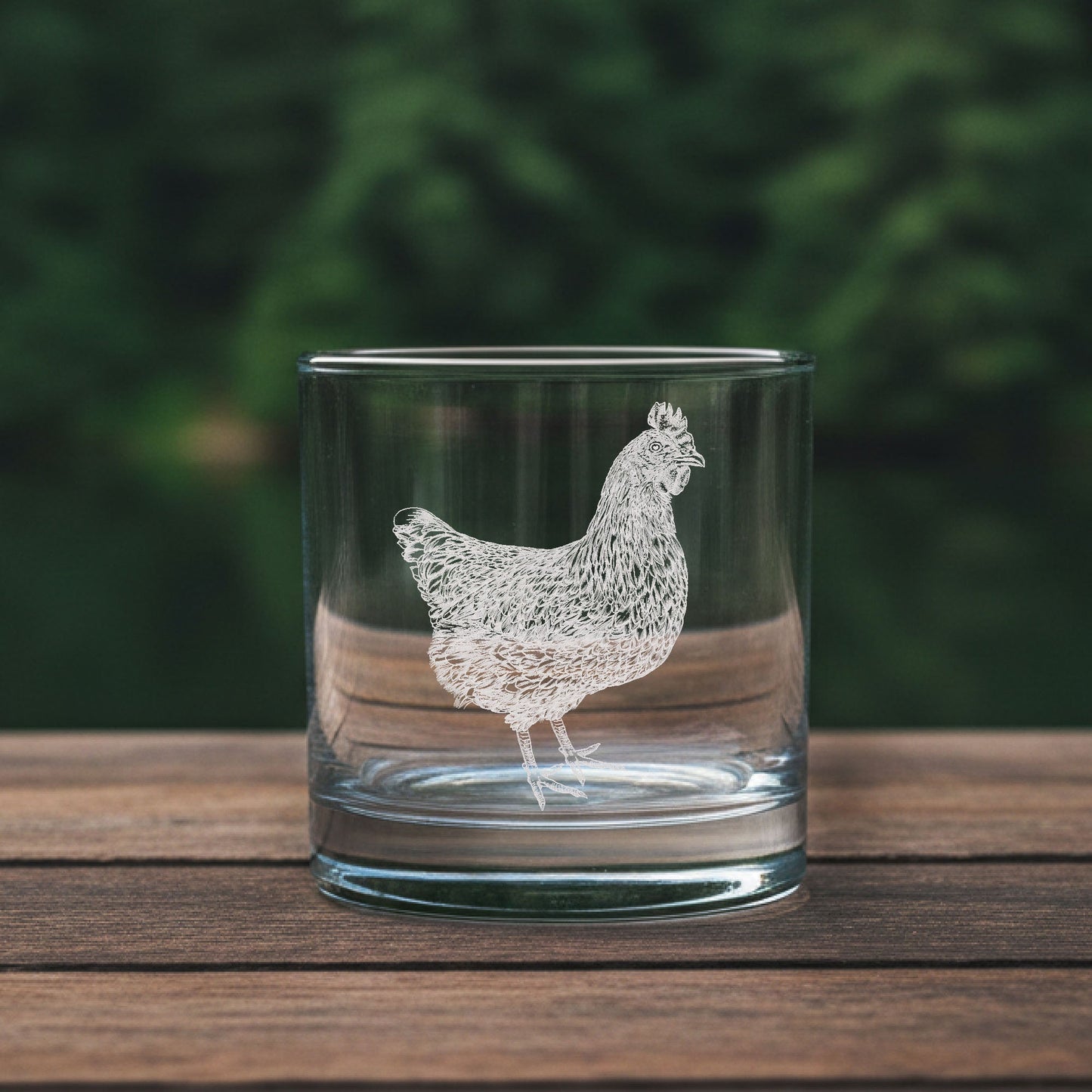 Hen Laser Engraved Glasses