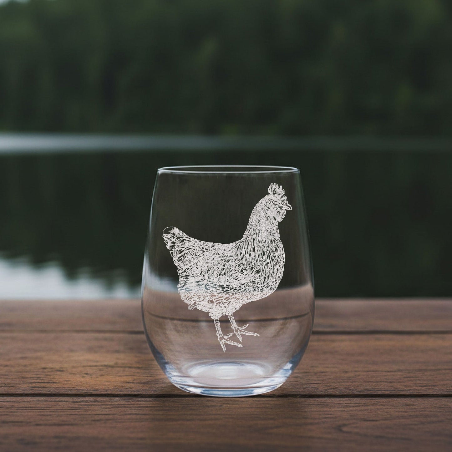 Hen Laser Engraved Glasses